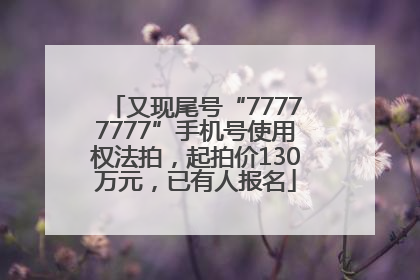 又现尾号“77777777”手机号使用权法拍，起拍价130万元，已有人报名