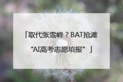 取代张雪峰？BAT抢滩“AI高考志愿填报”