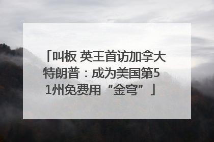叫板 英王首访加拿大 特朗普：成为美国第51州免费用“金穹”