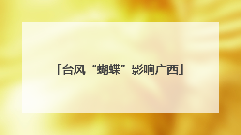 台风“蝴蝶”影响广西