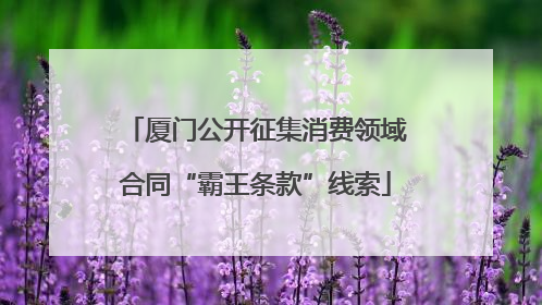 厦门公开征集消费领域合同“霸王条款”线索