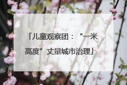 儿童观察团：“一米高度”丈量城市治理