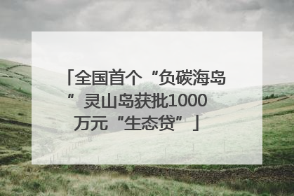 全国首个“负碳海岛”灵山岛获批1000万元“生态贷”
