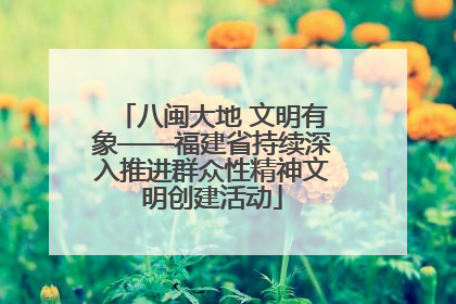 八闽大地 文明有象——福建省持续深入推进群众性精神文明创建活动