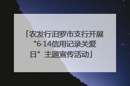 农发行汨罗市支行开展“6·14信用记录关爱日”主题宣传活动
