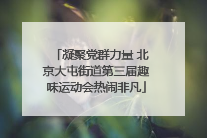 凝聚党群力量 北京大屯街道第三届趣味运动会热闹非凡