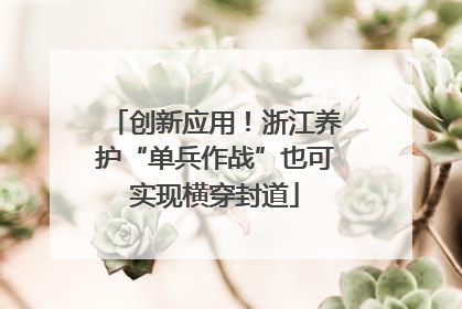 创新应用！浙江养护“单兵作战”也可实现横穿封道
