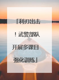 利刃出击！武警部队开展多课目强化训练