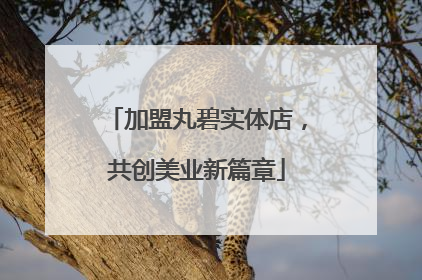 加盟丸碧实体店，共创美业新篇章