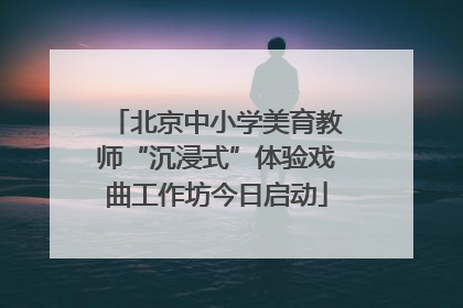 北京中小学美育教师“沉浸式”体验戏曲工作坊今日启动