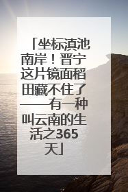 坐标滇池南岸！晋宁这片镜面稻田藏不住了——有一种叫云南的生活之365天