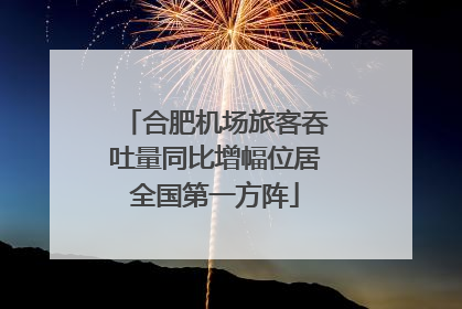 合肥机场旅客吞吐量同比增幅位居全国第一方阵
