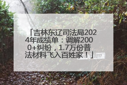 吉林东辽司法局2024年成绩单：调解2000+纠纷，1.7万份普法材料飞入百姓家！