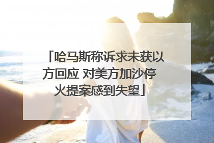 哈马斯称诉求未获以方回应 对美方加沙停火提案感到失望