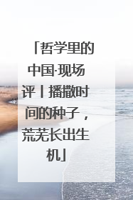 哲学里的中国·现场评丨播撒时间的种子，荒芜长出生机