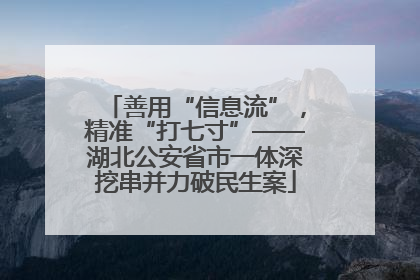 善用“信息流”，精准“打七寸”——湖北公安省市一体深挖串并力破民生案