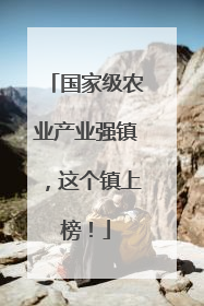 国家级农业产业强镇，这个镇上榜！