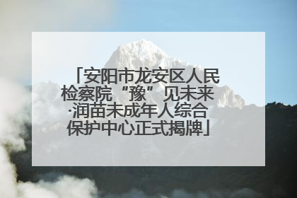 安阳市龙安区人民检察院“豫”见未来·润苗未成年人综合保护中心正式揭牌
