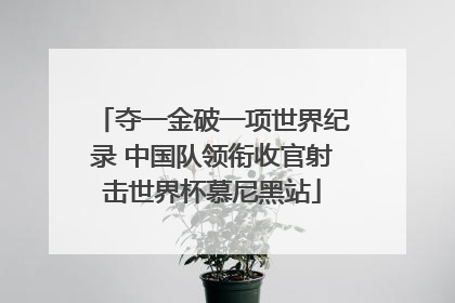 夺一金破一项世界纪录 中国队领衔收官射击世界杯慕尼黑站