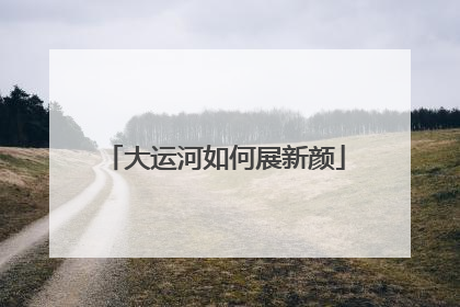 大运河如何展新颜