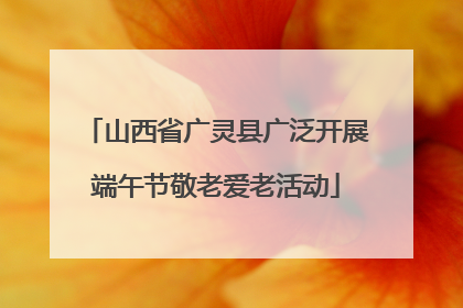 山西省广灵县广泛开展端午节敬老爱老活动