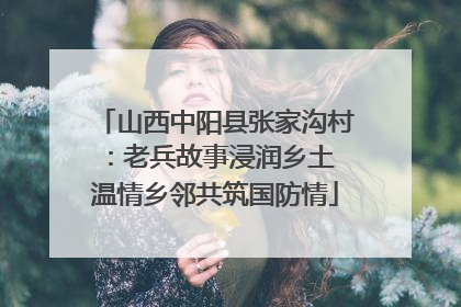 山西中阳县张家沟村：老兵故事浸润乡土 温情乡邻共筑国防情