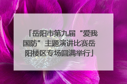 岳阳市第九届“爱我国防”主题演讲比赛岳阳楼区专场圆满举行