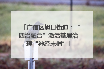 广信区旭日街道：“四治融合”激活基层治理“神经末梢”