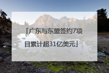 广东与东盟签约7项目累计超31亿美元