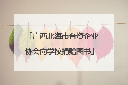 广西北海市台资企业协会向学校捐赠图书