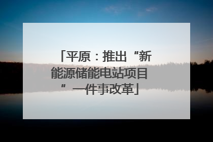 平原：推出“新能源储能电站项目”一件事改革