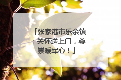 张家港市乐余镇：关怀送上门，尊崇暖军心！