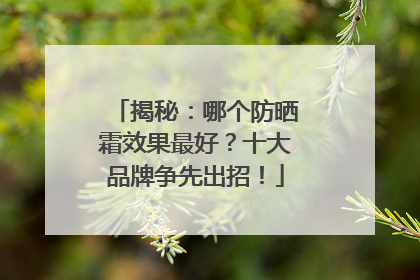 揭秘：哪个防晒霜效果最好？十大品牌争先出招！