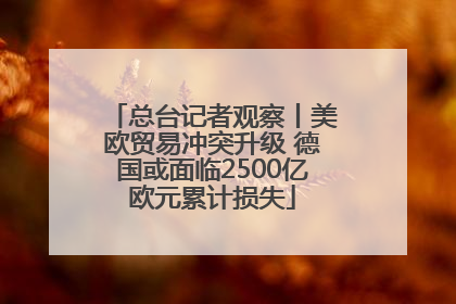 总台记者观察丨美欧贸易冲突升级 德国或面临2500亿欧元累计损失