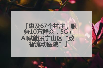 惠及67个村庄，服务10万群众，5G+AI赋能景宁山区“数智流动医院”