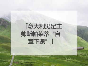 意大利男足主帅斯帕莱蒂“自宣下课”