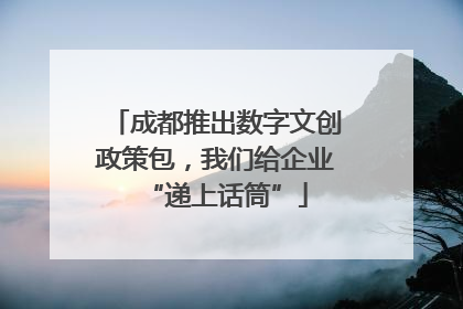 成都推出数字文创政策包，我们给企业“递上话筒”