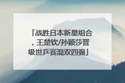 战胜日本新星组合，王楚钦/孙颖莎晋级世乒赛混双四强