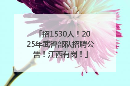 招1530人！2025年武警部队招聘公告！江西有岗！