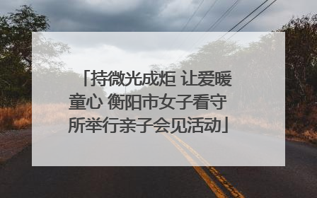 持微光成炬 让爱暖童心 衡阳市女子看守所举行亲子会见活动