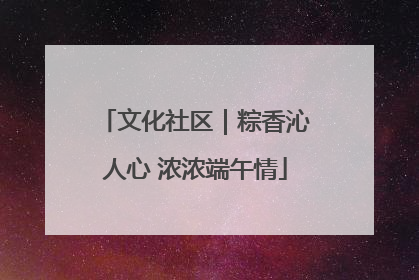 文化社区｜粽香沁人心 浓浓端午情