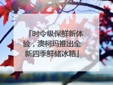 时令级保鲜新体验，澳柯玛推出全新四季鲜储冰箱