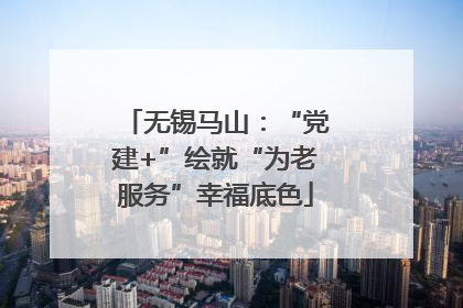 无锡马山：“党建+”绘就“为老服务”幸福底色