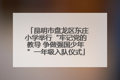 昆明市盘龙区东庄小学举行“牢记党的教导 争做强国少年”一年级入队仪式