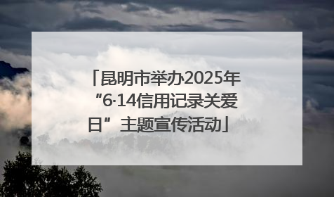 昆明市举办2025年“6·14信用记录关爱日”主题宣传活动
