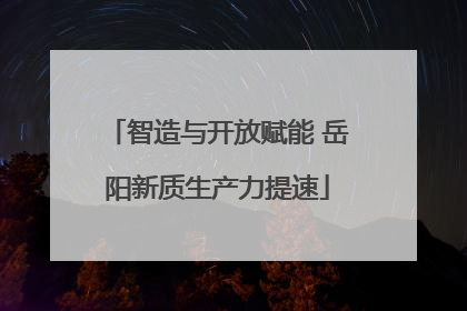 智造与开放赋能 岳阳新质生产力提速