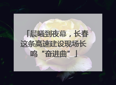 晨曦到夜幕，长春这条高速建设现场长鸣“奋进曲”