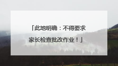 此地明确：不得要求家长检查批改作业！
