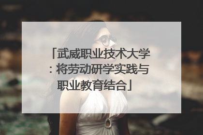 武威职业技术大学：将劳动研学实践与职业教育结合