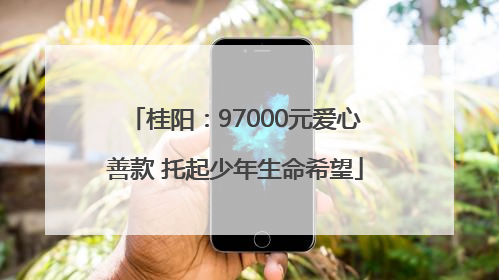 桂阳：97000元爱心善款 托起少年生命希望